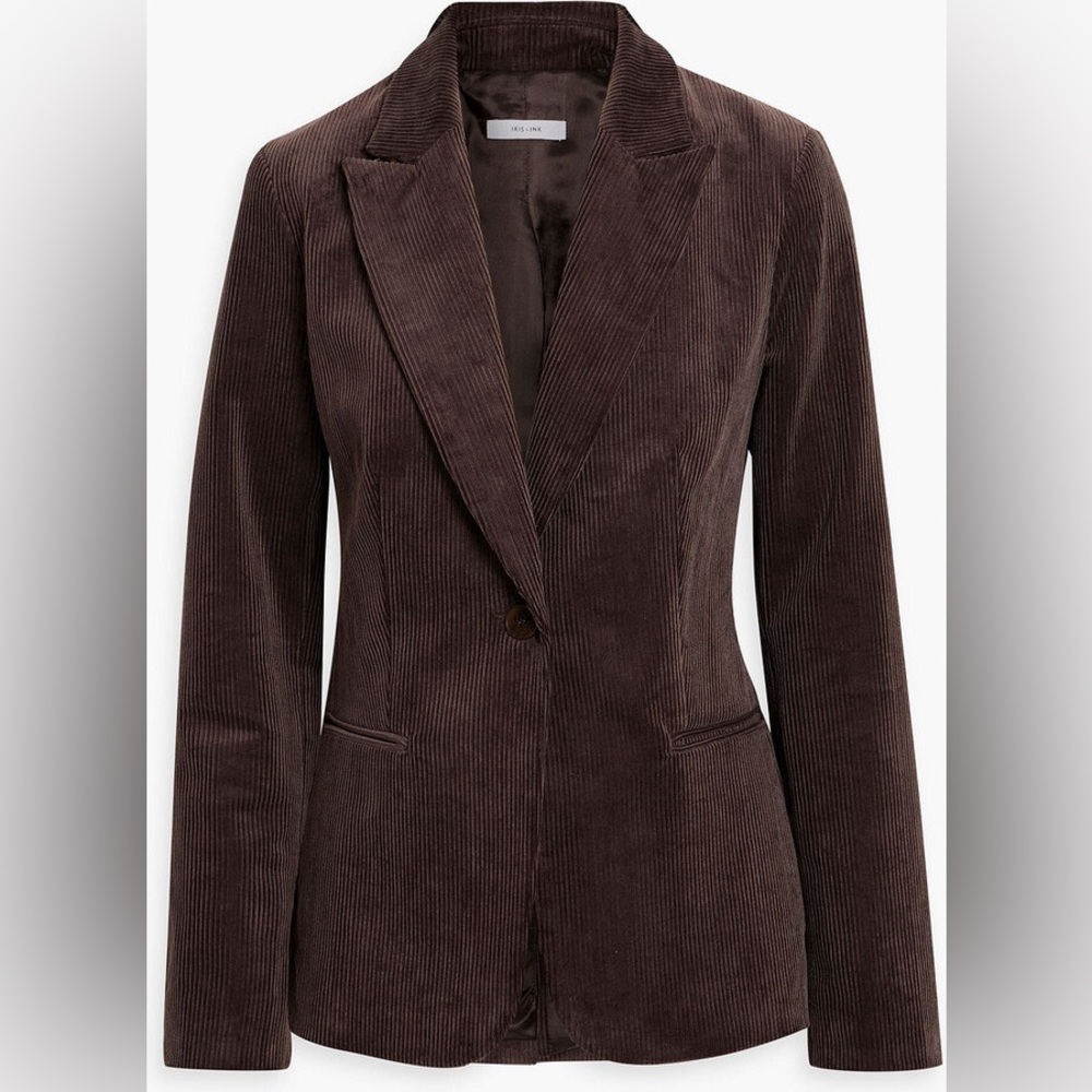 IRIS & INK Rosie cotton-corduroy blazer (UK 10) Chocolate Brown